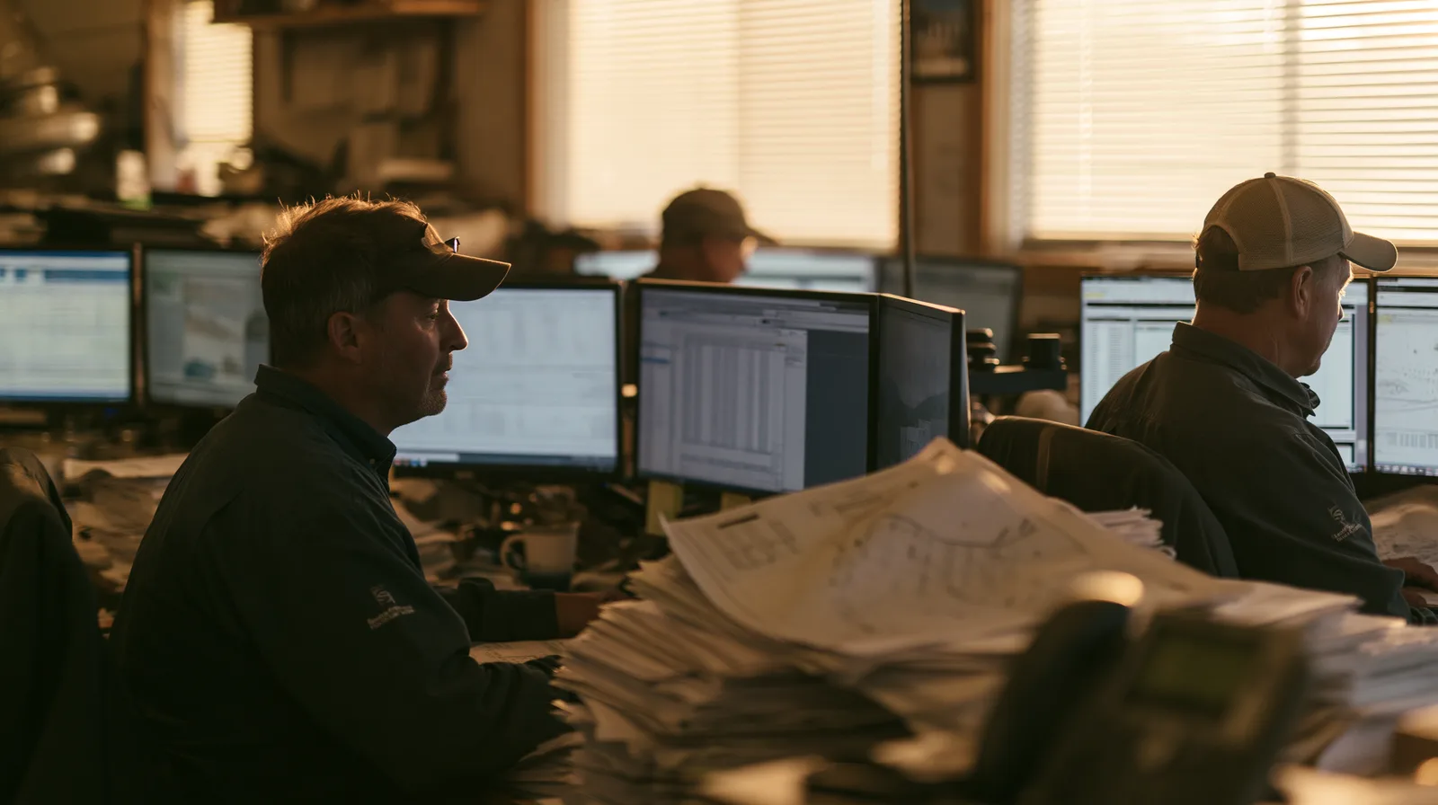 Estimating team running construction takeoffs